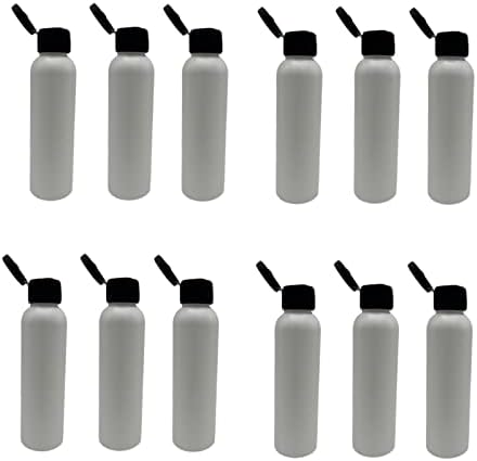 4 גרם בקבוקי פלסטיק קוסמו לבן -12 חבילה לבקבוק ריק ניתן למילוי מחדש - BPA בחינם - שמנים אתרים - ארומתרפיה | כובע הצמד עליון